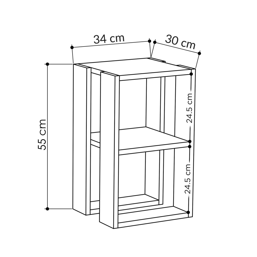 Κομοδίνο LONIE 55x30 λευκό