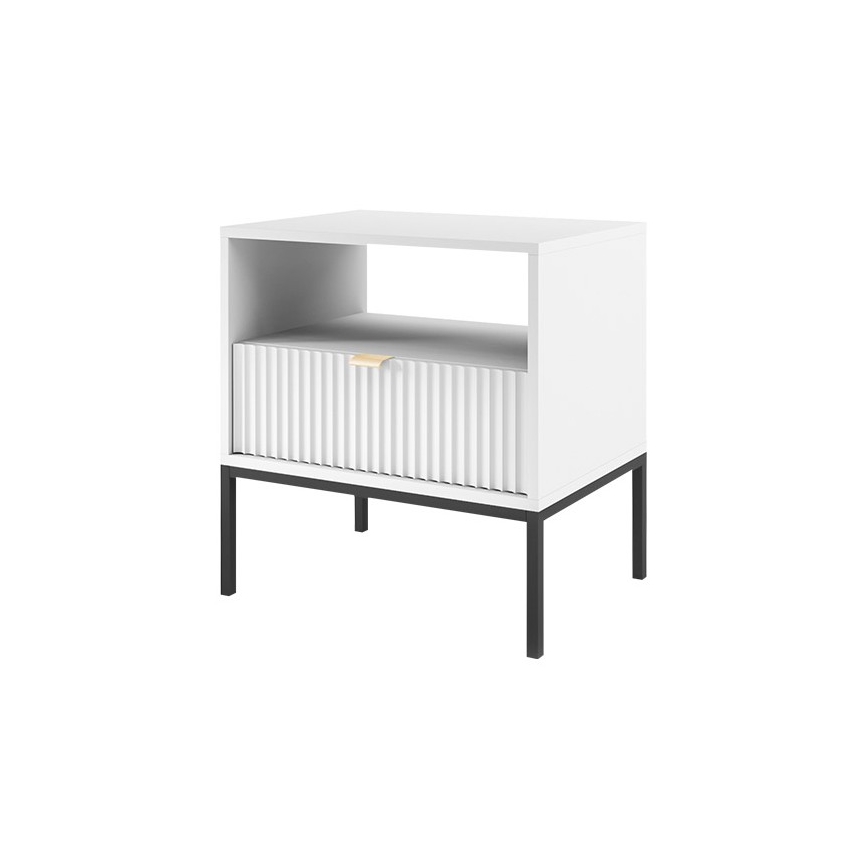 Κομοδίνο NOVA 56x54 cm λευκό/μαύρο