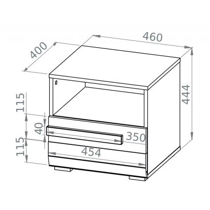 Κομοδίνο SARPA 45x46 cm λευκό/καφέ