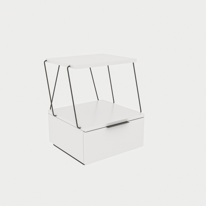 Κομοδίνο TEKOBA 52x42 cm λευκό