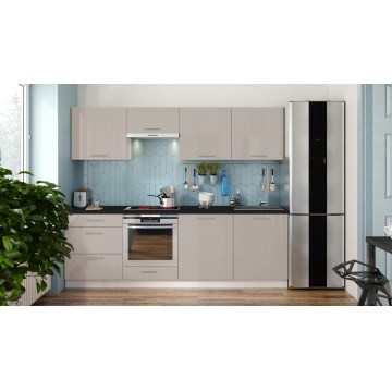 Κουζίνα CELESTE 240 εκ. γυαλιστερή τάουπ