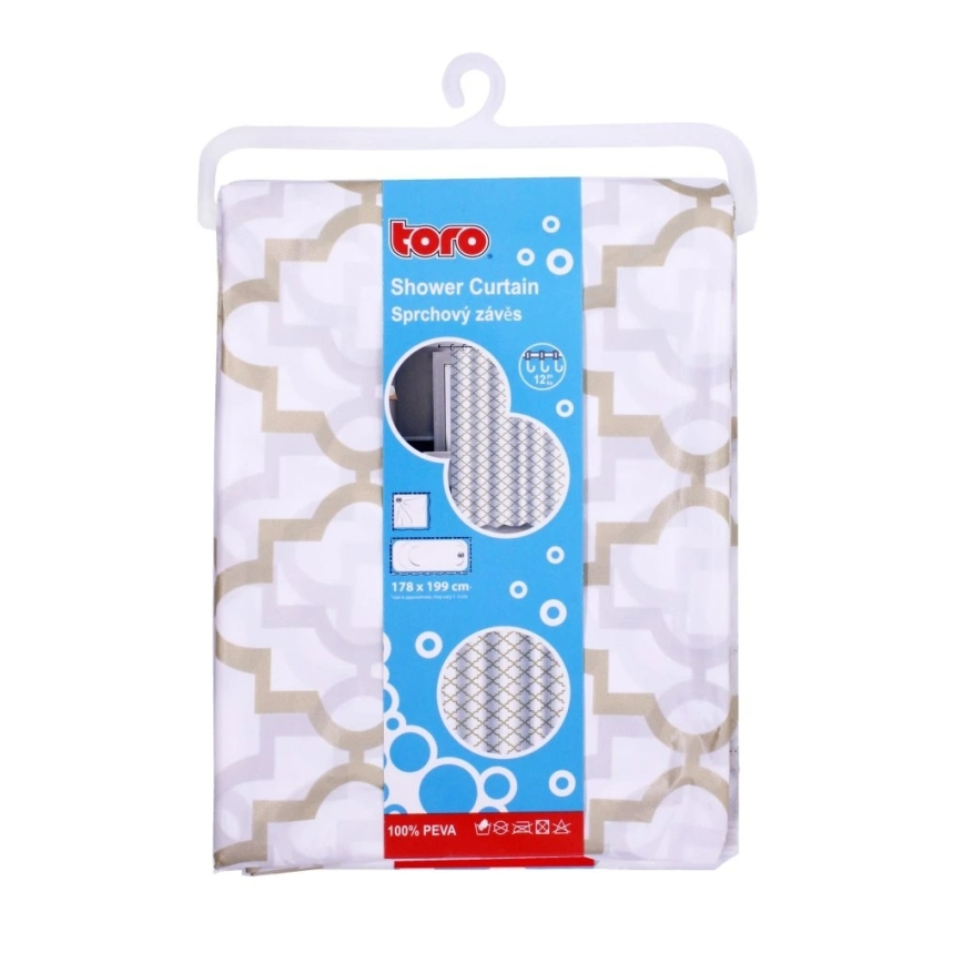 Κουρτίνα μπάνιου TORO EASY 178x199 cm λευκό/κίτρινο