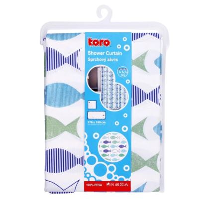 Κουρτίνα μπάνιου TORO PREMIUM 178x199 cm μπλε/πράσινο