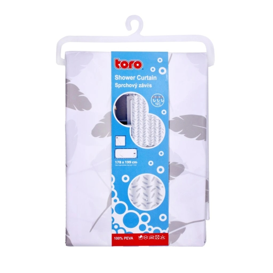 Κουρτίνα μπάνιου TORO PREMIUM 178x199 cm φύλλα