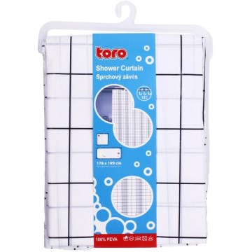Κουρτίνα ντους TORO EASY 178x199 εκ. λευκό/μαύρο