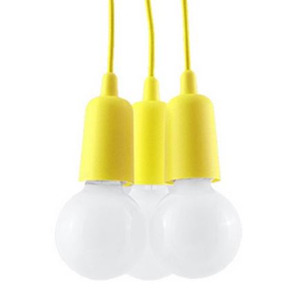Κρεμαστό πολύφωτο με σύρμα DIEGO 3xE27/60W/230V κίτρινο
