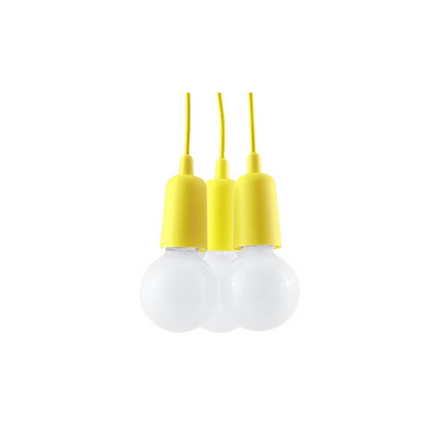 Κρεμαστό πολύφωτο με σύρμα DIEGO 3xE27/60W/230V κίτρινο