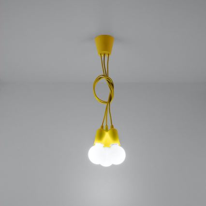 Κρεμαστό πολύφωτο με σύρμα DIEGO 3xE27/60W/230V κίτρινο