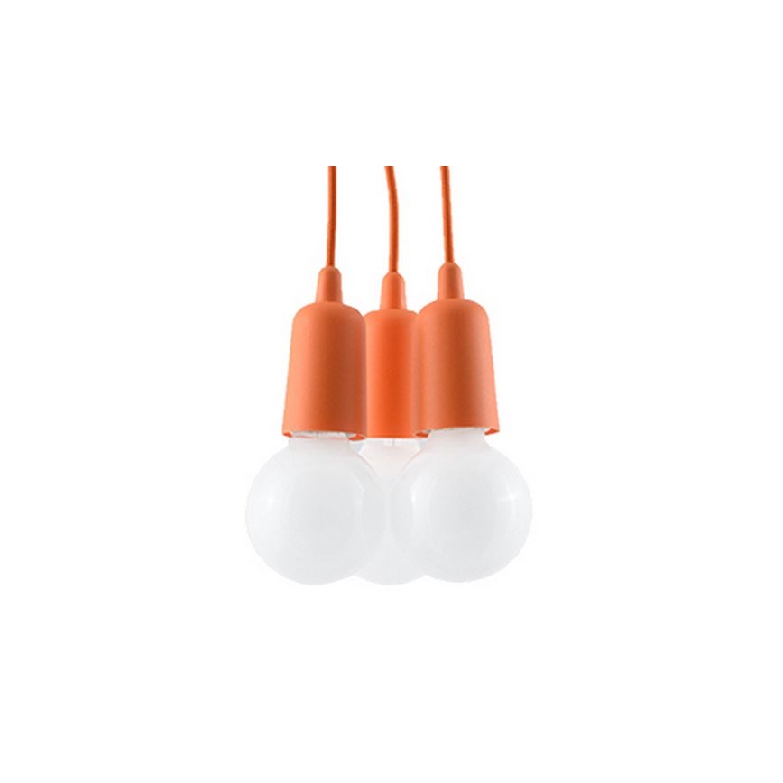 Κρεμαστό πολύφωτο με σύρμα DIEGO 3xE27/60W/230V πορτοκαλί