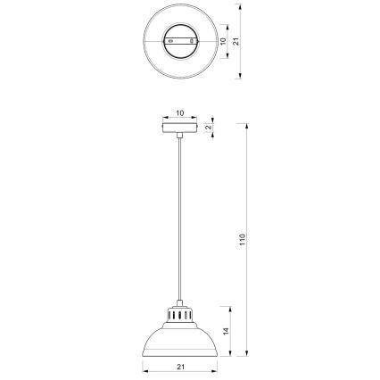 Κρεμαστό φως ALTAR 1xE27/60W κόκκινο