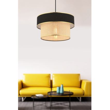 Κρεμαστό φως ERO 1xE27/60W/230V μαύρο/μπεζ