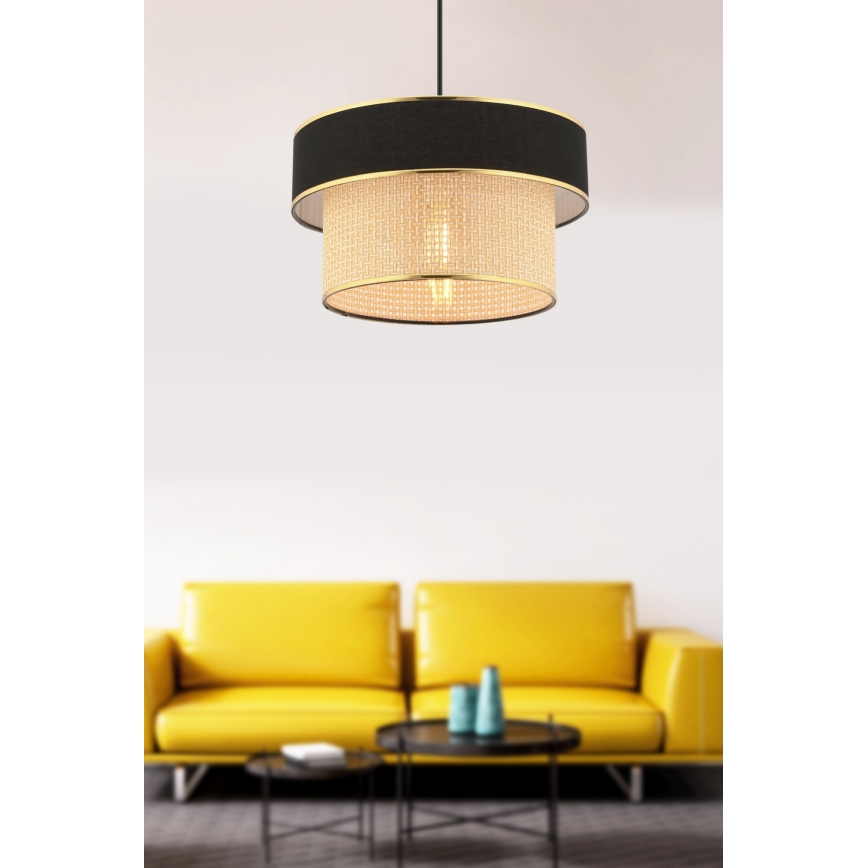 Κρεμαστό φως ERO 1xE27/60W/230V μαύρο/μπεζ