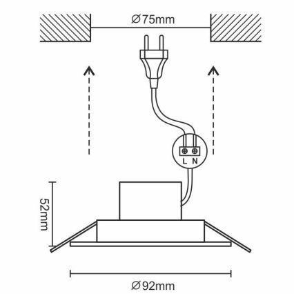 Κρεμαστό φως οροφής μπάνιου LED LED/7W/230V 3000K λευκό IP44