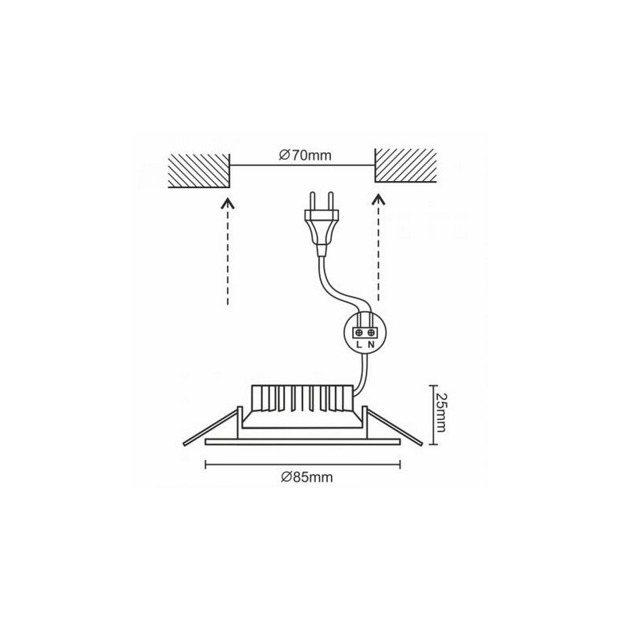 Κρεμαστό φως οροφής μπάνιου LED LED/7W/230V 4000K ασήμι IP44