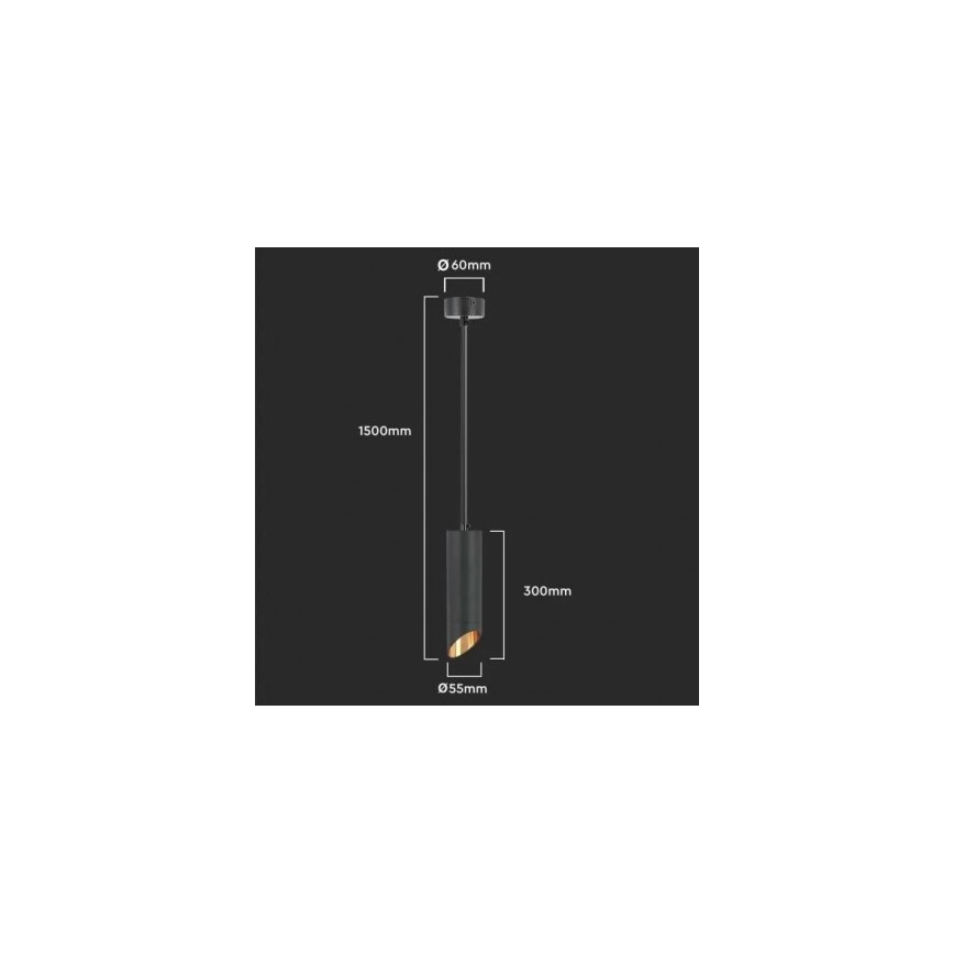 Κρεμαστό φωτιστικό 1xGU10/35W/230V 30 cm μαύρο