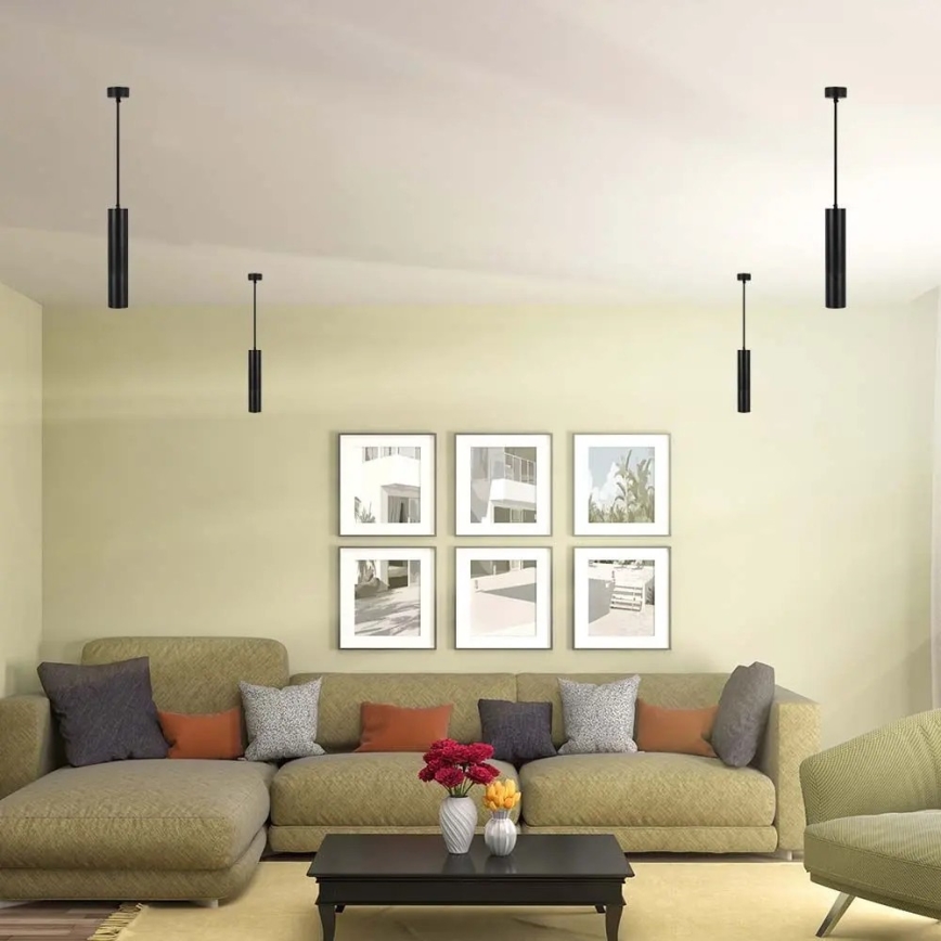Κρεμαστό φωτιστικό 1xGU10/35W/230V 30 cm μαύρο