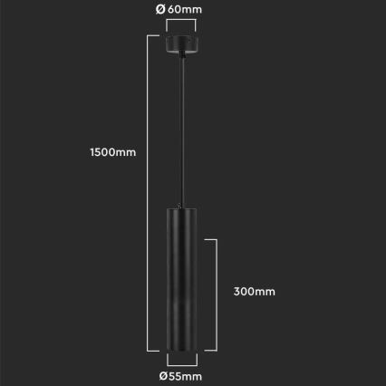 Κρεμαστό φωτιστικό 1xGU10/35W/230V 30 cm μαύρο