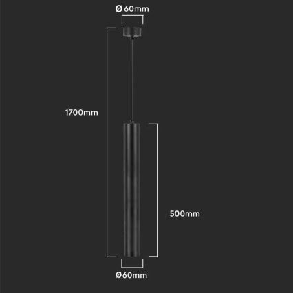 Κρεμαστό φωτιστικό 1xGU10/35W/230V 50 cm μαύρο