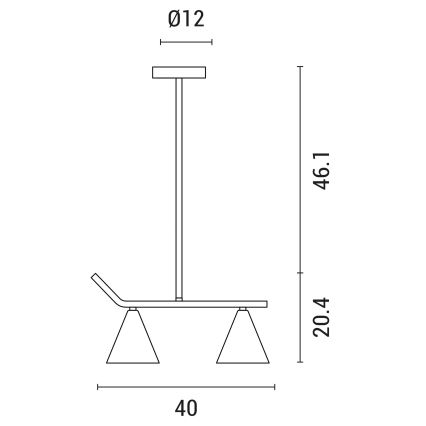 Κρεμαστό φωτιστικό 2xE27/40W/230V μαύρο