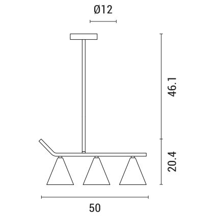 Κρεμαστό φωτιστικό 3xE27/40W/230V μαύρο