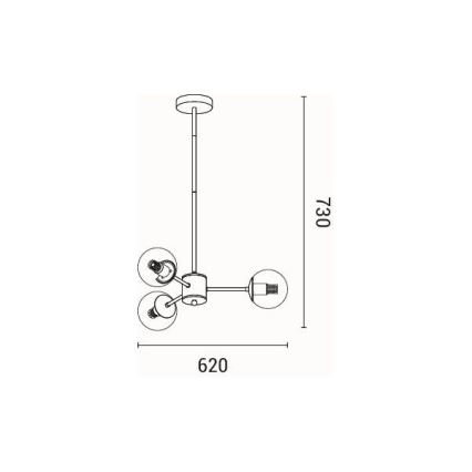 Κρεμαστό φωτιστικό 3xE27/40W/230V ορείχαλκος