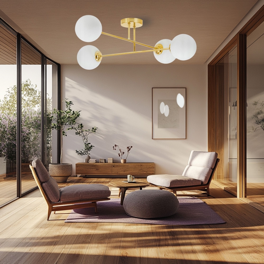 Κρεμαστό φωτιστικό 4xE27/35W/230V διάμετρος 70 cm χρυσό