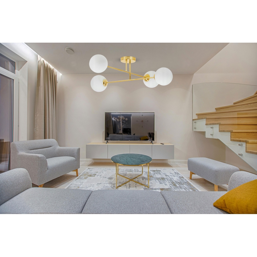 Κρεμαστό φωτιστικό 4xE27/35W/230V διάμετρος 70 cm χρυσό