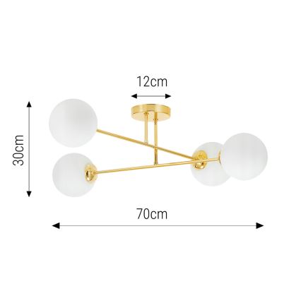 Κρεμαστό φωτιστικό 4xE27/35W/230V διάμετρος 70 cm χρυσό