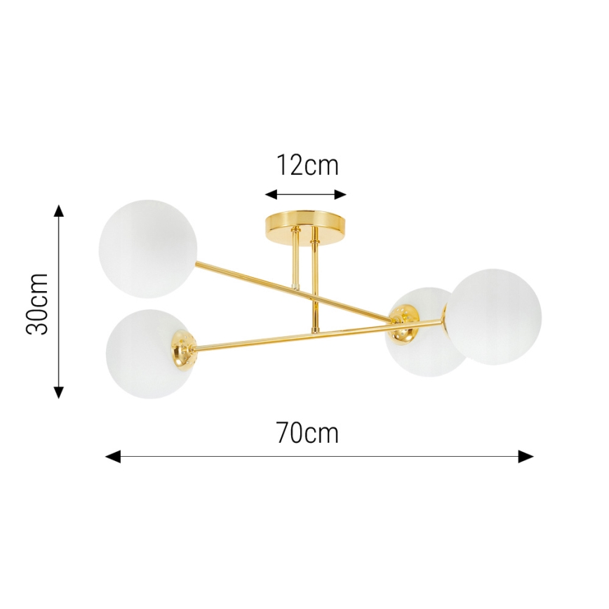 Κρεμαστό φωτιστικό 4xE27/35W/230V διάμετρος 70 cm χρυσό