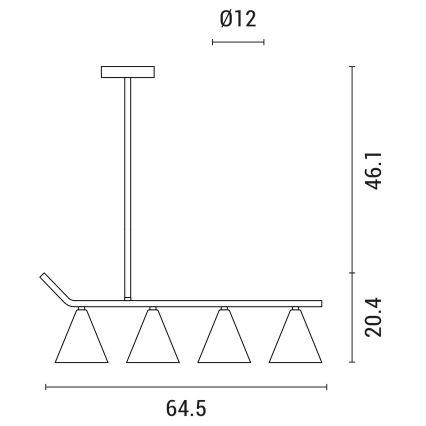 Κρεμαστό φωτιστικό 4xΕ27/40W/230V μαύρο