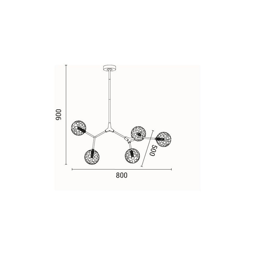 Κρεμαστό φωτιστικό 5xG9/15W/230V γκρι