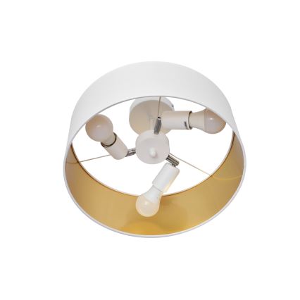 Κρεμαστό φωτιστικό ALBA 3xE27/15W/230V λευκό/χρυσαφί
