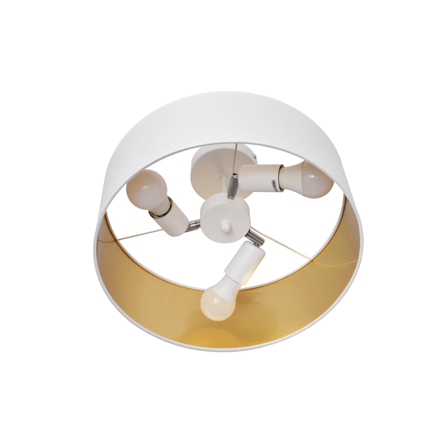 Κρεμαστό φωτιστικό ALBA 3xE27/15W/230V λευκό/χρυσαφί