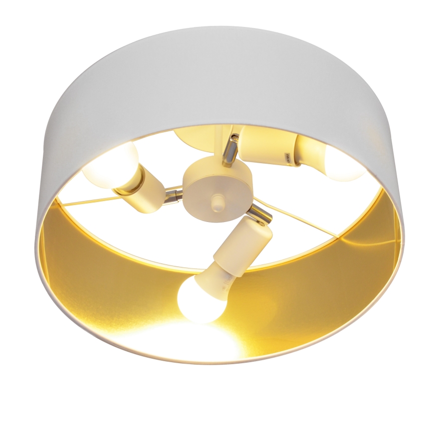 Κρεμαστό φωτιστικό ALBA 3xE27/15W/230V λευκό/χρυσαφί