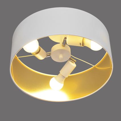 Κρεμαστό φωτιστικό ALBA 3xE27/15W/230V λευκό/χρυσαφί