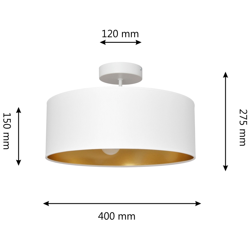 Κρεμαστό φωτιστικό ALBA 3xE27/15W/230V λευκό/χρυσαφί