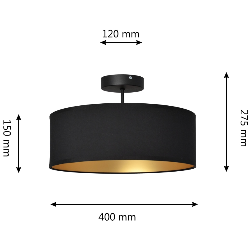 Κρεμαστό φωτιστικό ALBA 3xE27/15W/230V μαύρο/χρυσαφί