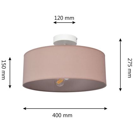 Κρεμαστό φωτιστικό ALBA 3xE27/15W/230V ροζ