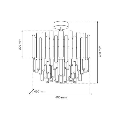 Κρεμαστό φωτιστικό ASPEN 6xE14/40W/230V χρυσαφί