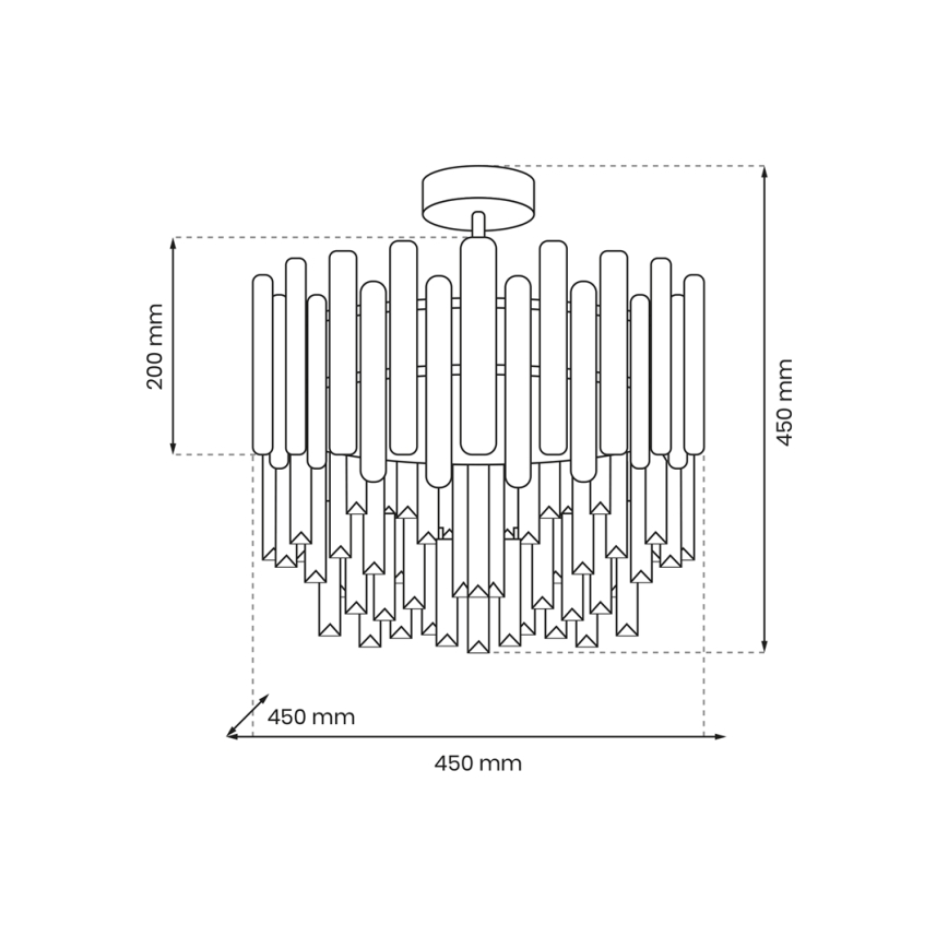 Κρεμαστό φωτιστικό ASPEN 6xE14/40W/230V χρυσαφί