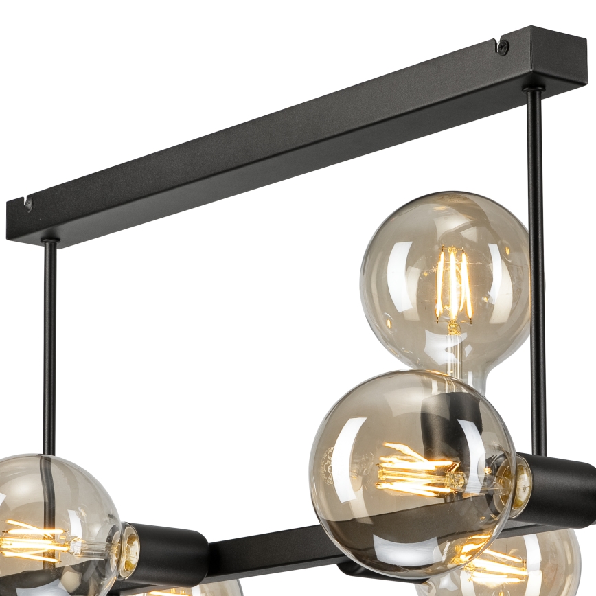 Κρεμαστό φωτιστικό ASTRID 8xE27/60W/230V μαύρο