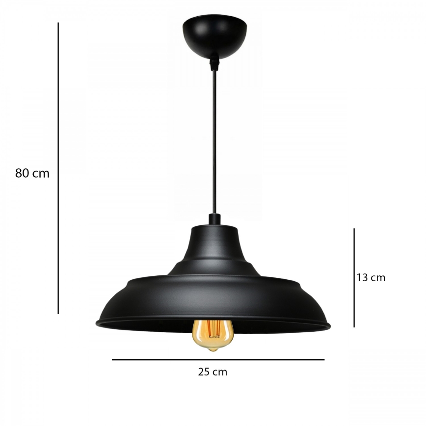 Κρεμαστό φωτιστικό AYD 1xE27/40W/230V μαύρο