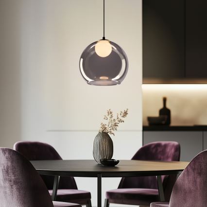 Κρεμαστό φωτιστικό BRIN με καλώδιο 1xG9/15W/230V καπνιστό μαύρο