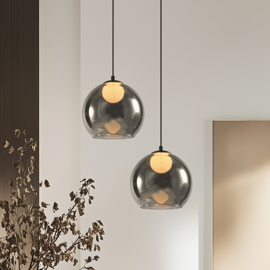 Κρεμαστό φωτιστικό BRIN με καλώδιο 1xG9/15W/230V καπνιστό μαύρο