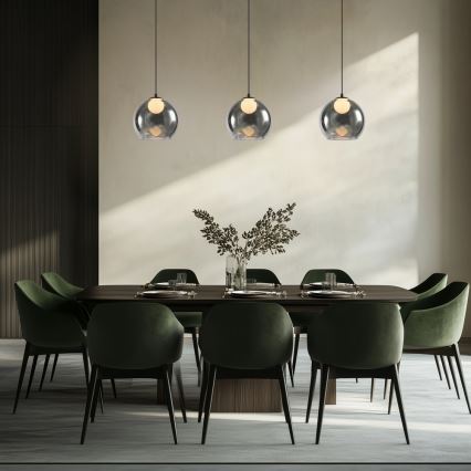 Κρεμαστό φωτιστικό BRIN με καλώδιο 1xG9/15W/230V καπνιστό μαύρο