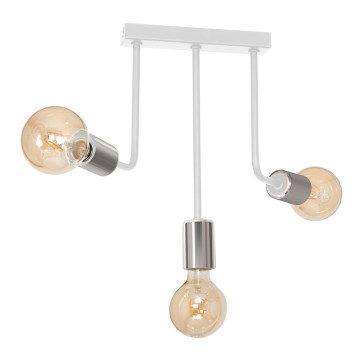 Κρεμαστό φωτιστικό CANDELA 3xE27/15W/230V λευκό/γυαλιστερό χρώμιο