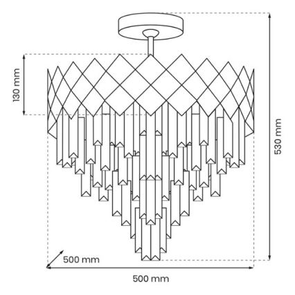 Κρεμαστό φωτιστικό CARISMA 9xE14/40W/230V ματ χρώμιο