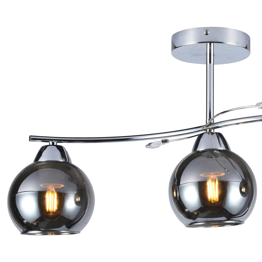 Κρεμαστό φωτιστικό CONNOR 3xE27/15W/230V γυαλιστερό χρώμιο/γκρι