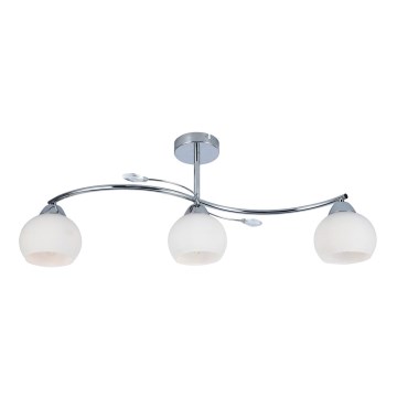 Κρεμαστό φωτιστικό CONNOR 3xE27/15W/230V γυαλιστερό χρώμιο/λευκό
