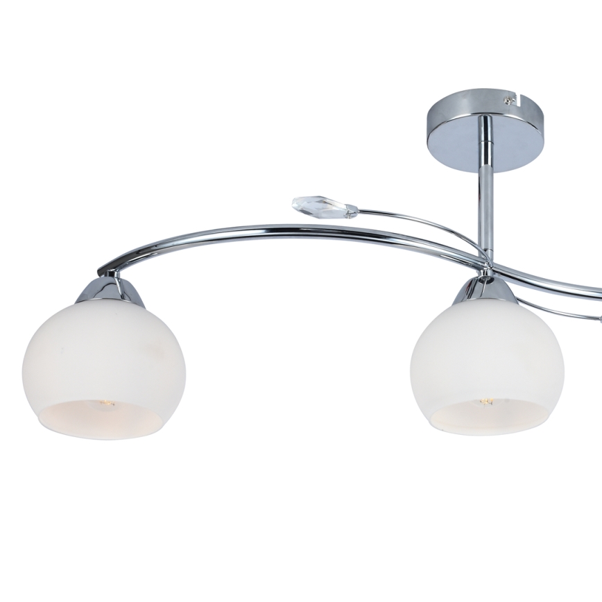 Κρεμαστό φωτιστικό CONNOR 3xE27/15W/230V γυαλιστερό χρώμιο/λευκό